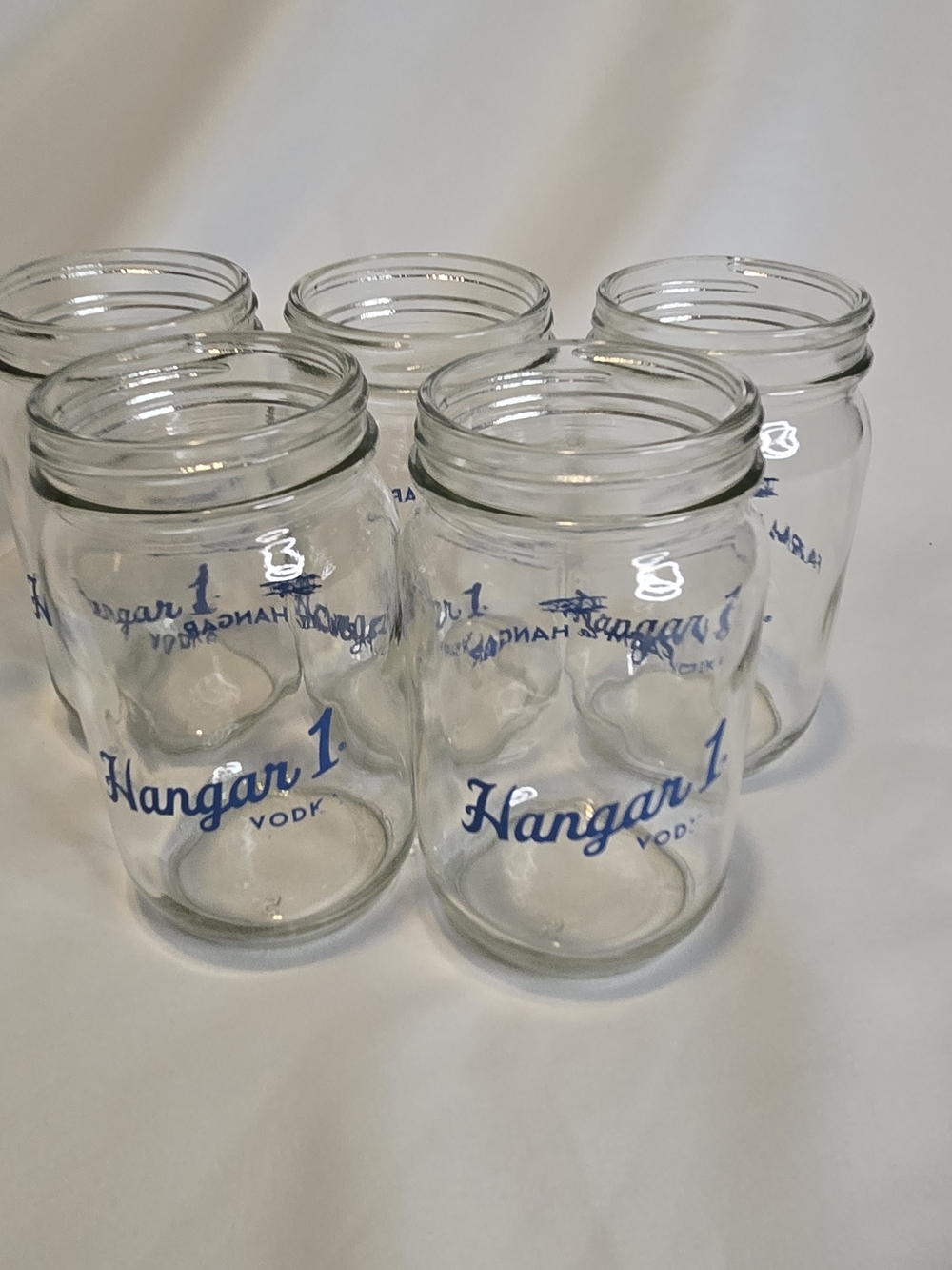 Set of Five (5) Hanger One Vodka Mason Jar Glasses Promotional Item